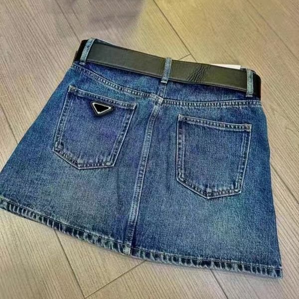 

p-ra designer women's denim skirts 2023 brand fashion summer high waisted skirts hip wrap skirt wrap hip dress697, Black