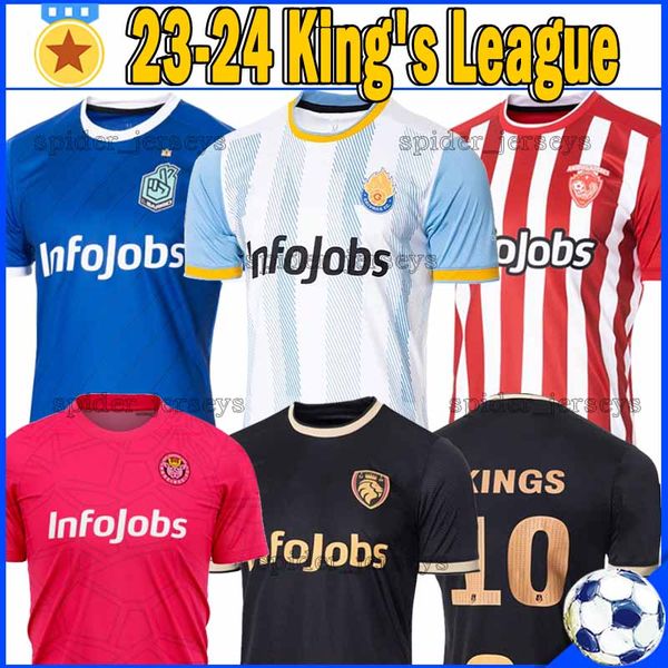 

23 24 king's league soccer jerseys 2023 2024 ronaldinho porcinos fc ultimate mostoles league info football shirt aniquiladores elbarrio, Black;yellow