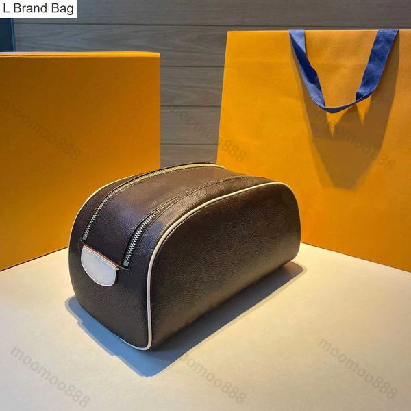 

2023 new 10a tier mirror quality cosmetic bag small 28cm brown flower handbag womens real leather cowhide trimmings purse luxury designers c, Black