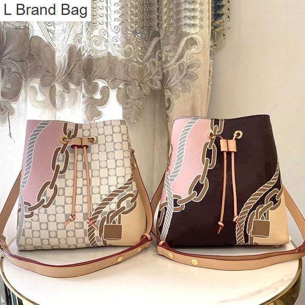 

l bag shoulder bag large bucket bag women designers tote bag leather luxury wallet crossbody bag handbags purse female messenger bag chains, Black