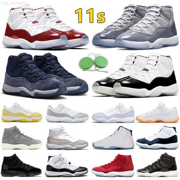 

11 11s mens basketball shoes defining moments dmp gamma blue cherry cool midnight navy gement grey pure violet men women trainers sports sne, Black