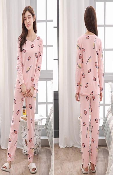 

cute women clothes summer womens pajamas sets longsleeved sleepwear suits girl fashion casual outerwear sleepwear night suit5384929, Black;red
