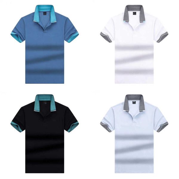 

2023 new boss men's business casual polo short sleeve polo shirt summer rib collar versatile tshirt b9kq, White;black
