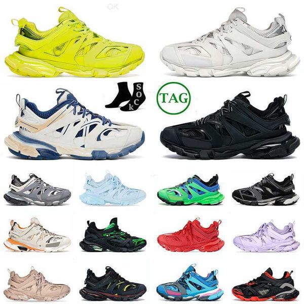 

track 3 sneakers designer men women casual shoes luxury brand tracks 3.0 triple white black tess.s. gomma leather trainer nylon printed plat