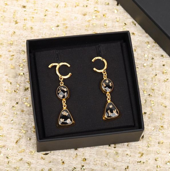

2023 luxury quality charm drop earring with black design have box stamp diamond ps7724a4444122, Golden