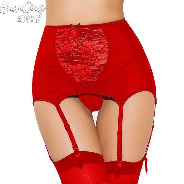 

fantasy and fun underwear lace hollow high waist garter strap set large, Black;white