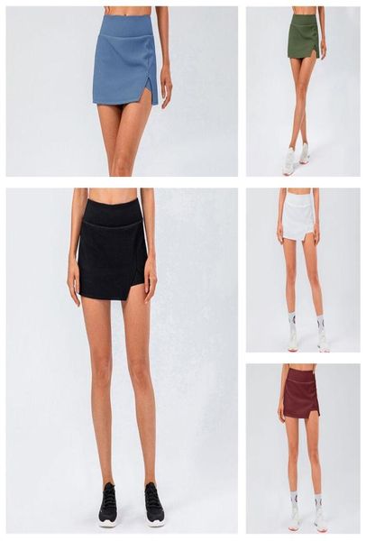 

1 designer skirt pink womens short derss athletic clothes girl yoga skirt irregular split skirts fitness golf tennis pants sh4518284, Black