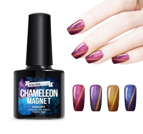 

10ml uv chameleon gel nail 3d magnetic cat eye soak off uv gel polish glitter varnish 12 color for choose1383968, Red;pink