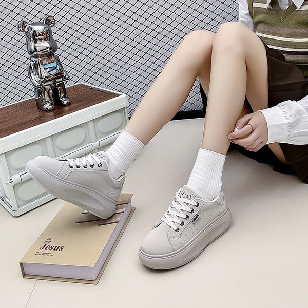 

Platform Shoes Fashion Sneakers Designer Woman Women Top Leather Casual Girls Beige Yellow Grey Outdoor Womens Lace-up Flat Sport Trainers Shoe Size 36-41 S, Blue