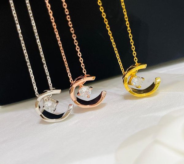 

designer necklace womens gold diamond pendant c necklaces men ladies silver chin luxury jewelry women mens fashion necklace2291243