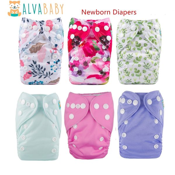 

cloth diapers 6pcs set alvababy born diaper pocket for less than 12pounds baby snaps nappy shells 230802