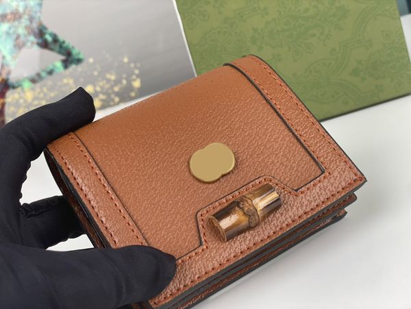 

fashion women designer wallets luxurys bamboo coin purses famous stylist g card holder high-quality metal double letters mark woman mini clu, Red;black