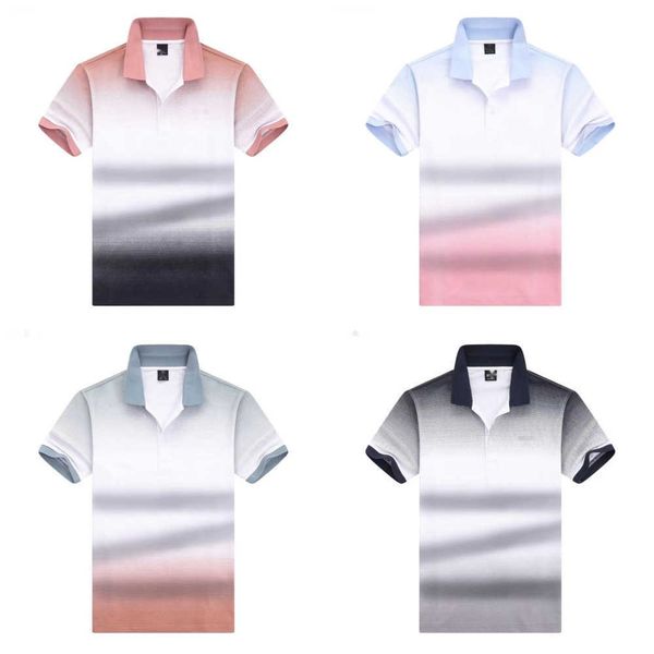 

2023 new boss men's business casual polo short sleeve polo shirt summer rib collar versatile tshirt z2yb, White;black