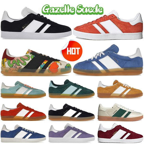 

new mens designer shoes gazelle indoor suede casual sneakers black cloud white 85 magic lilac blue fusion gum sean wotherspoon luxury womens