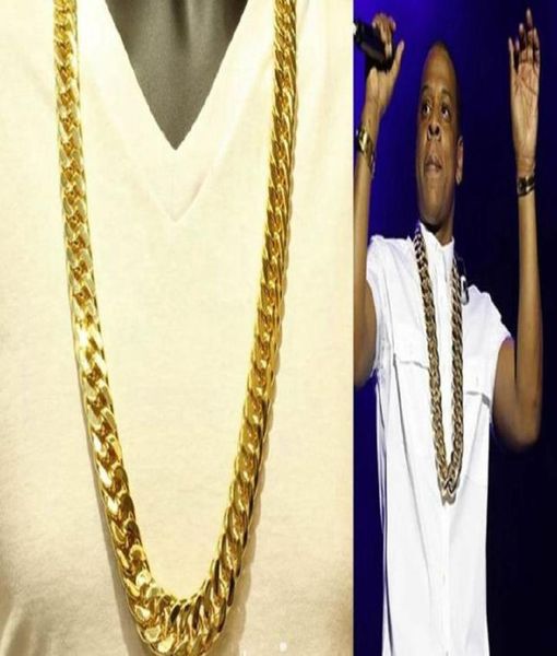 

thick chunky chain 24k real solid yellow gold gf necklace men 60cmquot classics jewelry 1326032, Silver