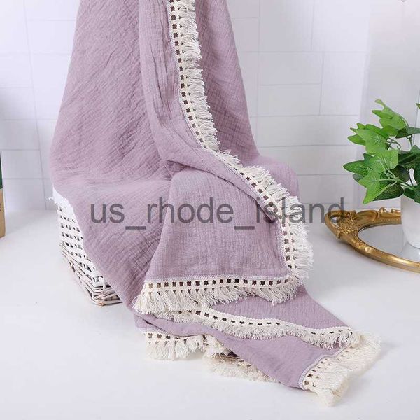

blankets swaddling baby cotton muslin comforter blanket soft newborn swaddle wrap tassel crepe white crib blanket baby sleeping stroller cov