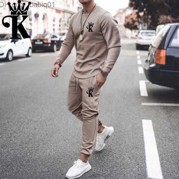 

men's tracksuits 2022 men sportswear new spring autumn all 2 piece sets sports suit t-shirt+pant sweatsuit male fashion clothing oversi, Gray