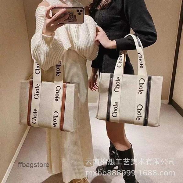 

cloe woody tote designer bag girl lady bags women's handheld versatile commuting simple one shoulder large capacity canvas