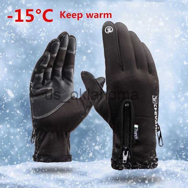 

ski gloves winter coldproof waterproof winter gloves cycling fluff warm gloves for silicone touchscreen windproof nonslip gloves j230802
