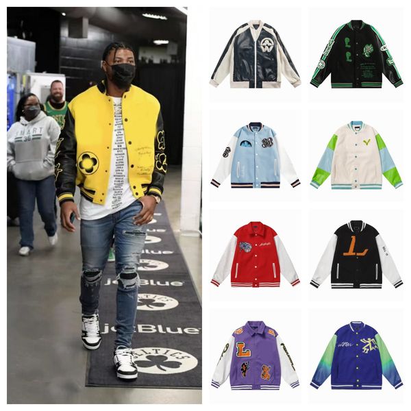 

23ss fashion varsity jacket baseball coat uniform fashion jacket single breasted warm jackets couples women men varsity coats men's des, Black;brown