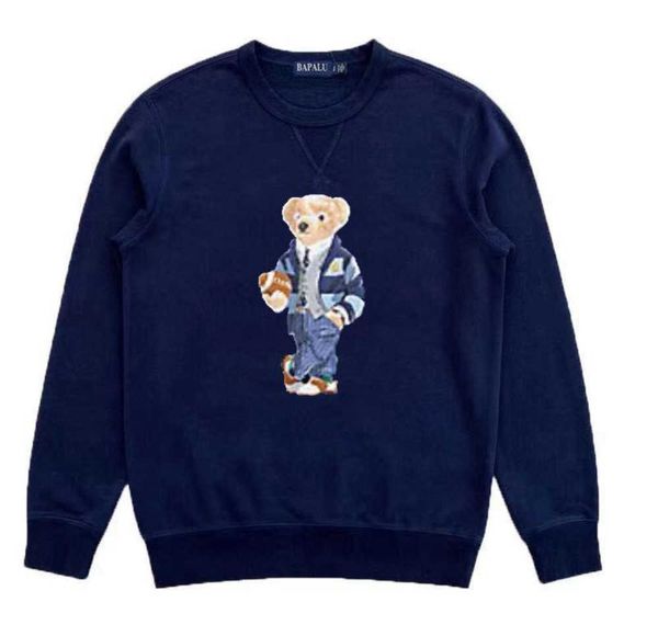 

print bear sweater us size sweatshirts thick cotton tracksuits men long sleeves sweat shirt the same model for internet celebrities, Black