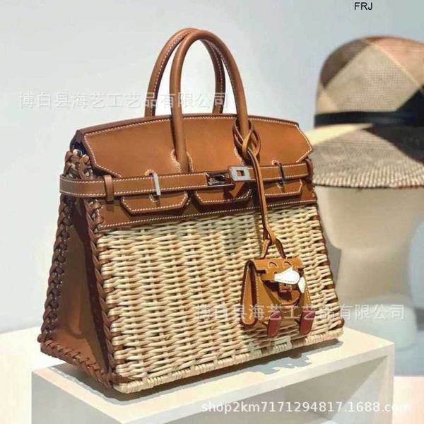 

birkins h ermes handbags 5a 2023 new womens bag rattan bag portable bag frj