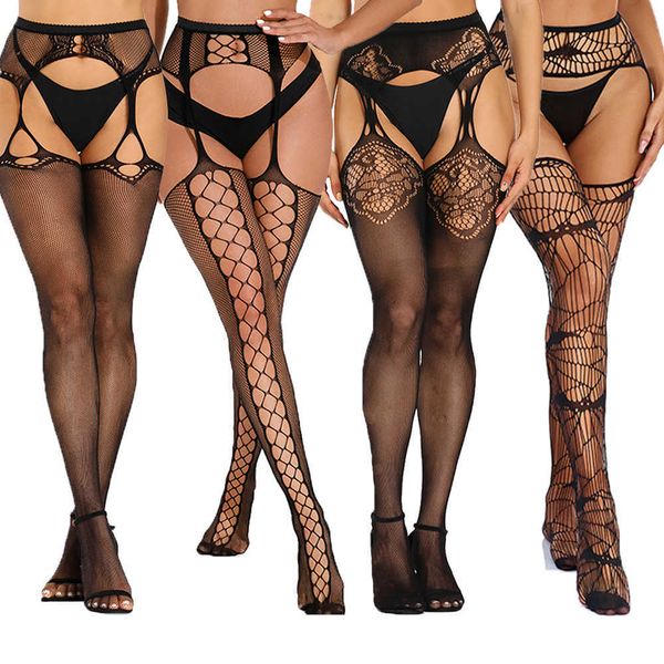 

funny lingerie lace transparent suspenders mesh stockings black slip fishing net resistant garters, Black;white