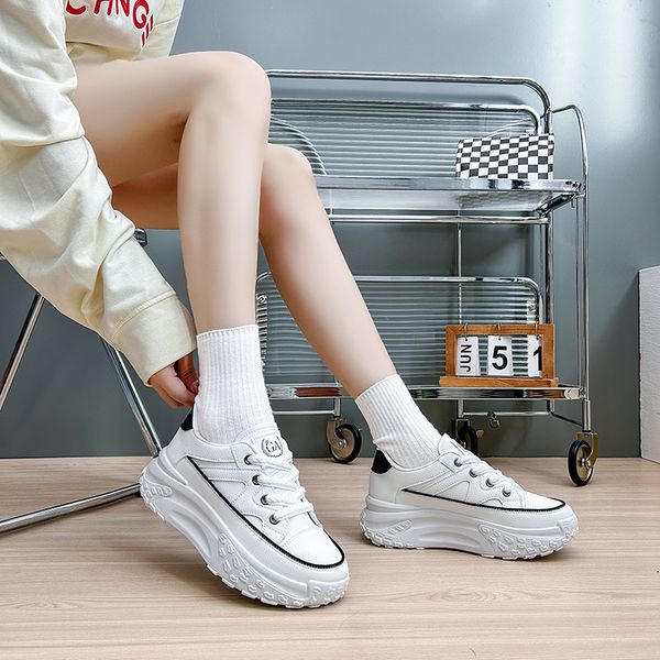 

new women designer casual shoes woman black red white girls outdoor womens fashion design laces sports trainers leather shoe platform sneake
