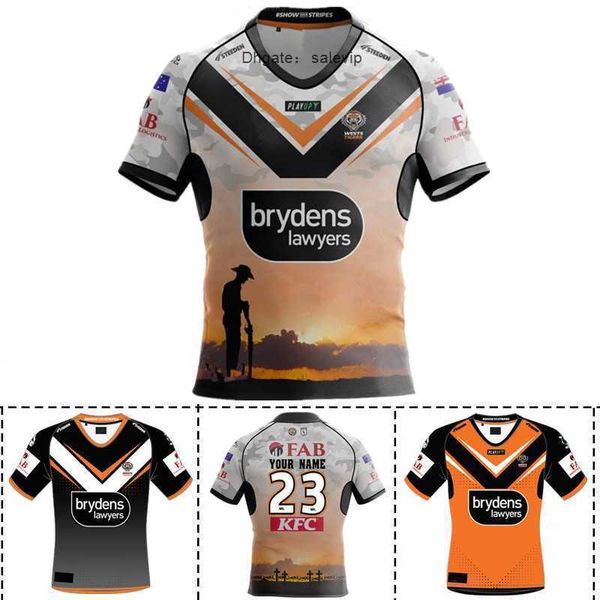 

fw23 men's t-shirts 2023 wests tigers anzac home away shirt mens rugby jersey size s-5xl custom name quality delivery, White;black