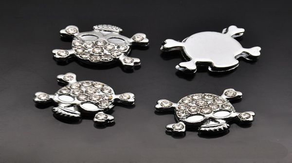 

10pcs 8mm full rhinestone skull slide charms slide beads fit diy 8mm bracelets wristbandsbelt straps9378505, Bronze;silver