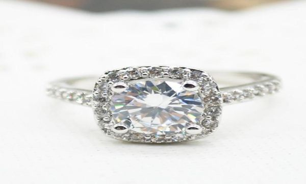 

classic shiny big square crystal zircon ring wedding rings for women lady fashion jewelry size 5 6 7 818382048, Slivery;golden