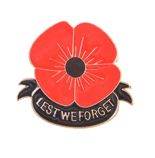 

red poppy flower lest we forget brooches pins for women gift sweater buckle7439129, Gray