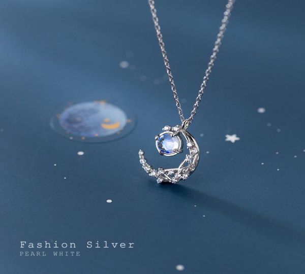 

attractive beauul 925 sterling silver ladies moon and star pendant necklace jewerly for lover stamped s92514235737354161