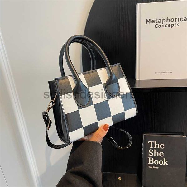 

fresh niche 2023 new bag versatile fashionable and personalized contrast color checked handbag single crossbody bagstylishdesignerbags