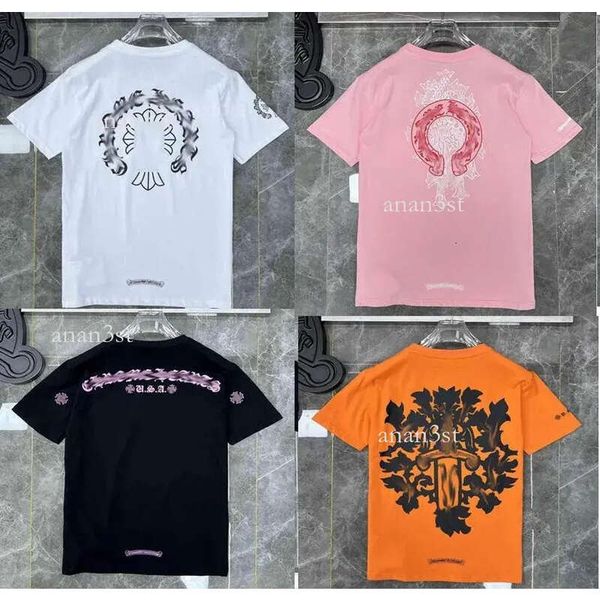 

new style mens classic t shirt heart fashion ch balck brand letter sanskrit cross pattern sweater t-shirts designers, White;black