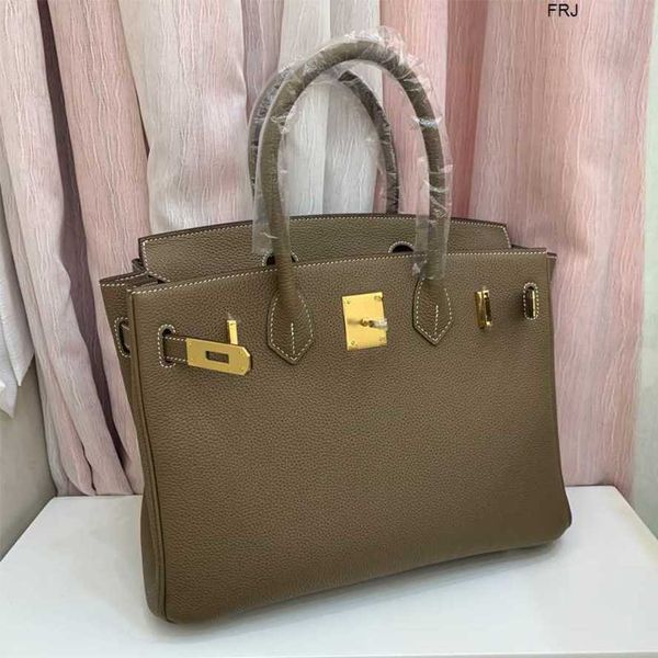 

birkins h ermes handbags 5a 2023 new layer cowhide litchi pattern bag togo leather womens bag handbag one shoulder crossbody big bag frj