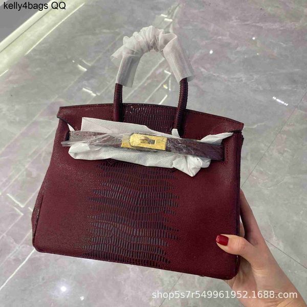 

designer bags h ermess birkins 5a genuine leather lizard short plush for cowhide sales shoulder handle with raised end grid cable