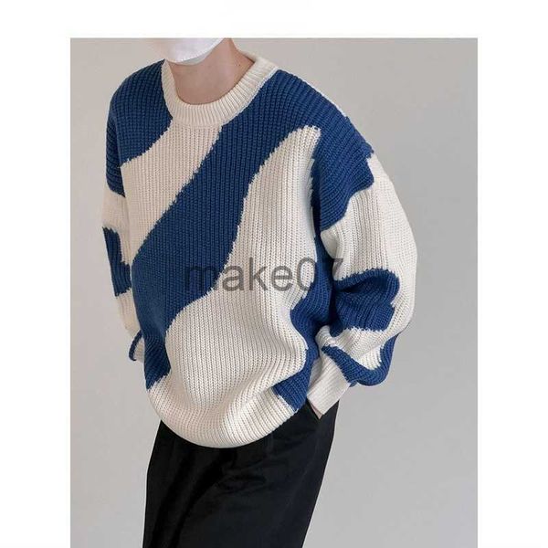 

men's sweaters autumn and winter oneck knit sweater for men cow patchwork pullover men loose casual harajuku 2022 new mens oversized sw, White;black