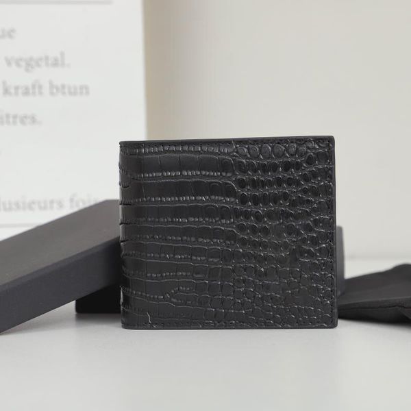 

designer men short wallet alligator leather clutch purse card holder, Red;black