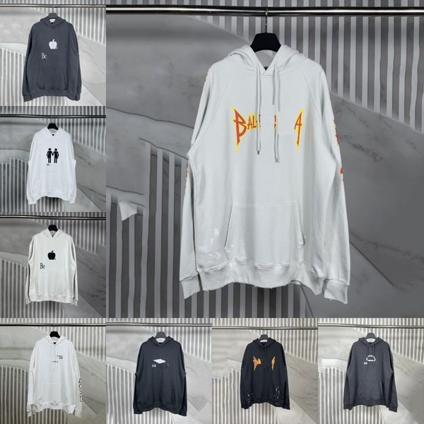 

2023 new paris style mens womens hoodies brand designer embroidery logo sweatshirts warm hoody pullover, Black