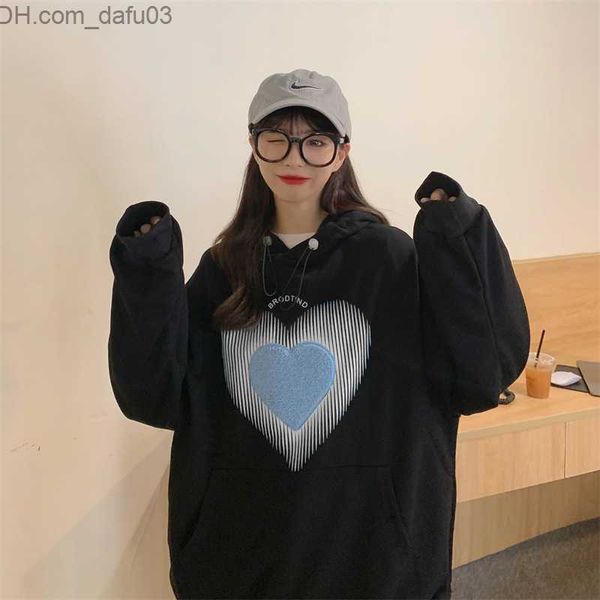 

men's hoodies sweatshirts y2k korean fashion couple all matching loose sweatshirt vintage hip hop zipper hoodie autumn winter drawn jap, Black