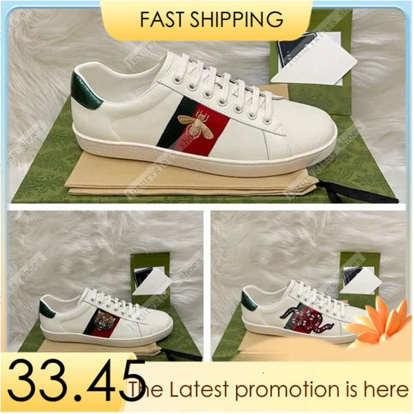 

designer womens mens shoes bee ace sneakers low casual shoe sports trainers snake tiger embroidered white green stripes jogging woman, Black