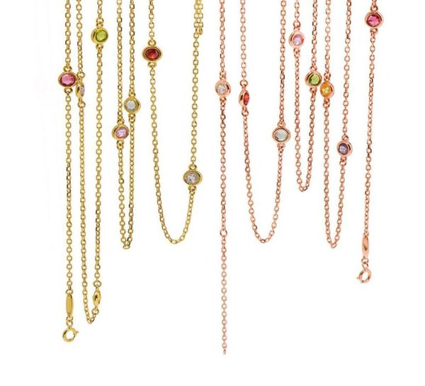 

simple coloured gemstone geomantic crystal sweater chain long chain woman designer luxury necklaces cuban link chain327a3162804, Silver