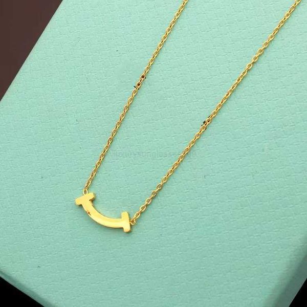 

brand classic 2023 titanium steel pendant necklace women's simple charm double t necklace 18k gold designer jewelry, Silver