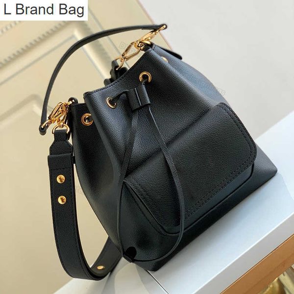 

l bag womans shoulder bags lockmer grained calfskin bucket bag cross bodyfashion show totes handle crossbody messenger pochette l243 umeh, Black