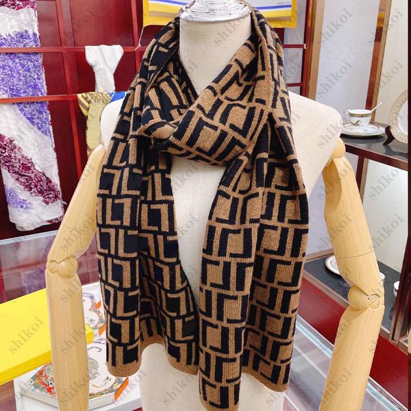 

luxury designer scarves womens knitted scarf winter wraps warm shawl pashmina smooth and thin classic double letter vintage mens scarf brown, Blue;gray