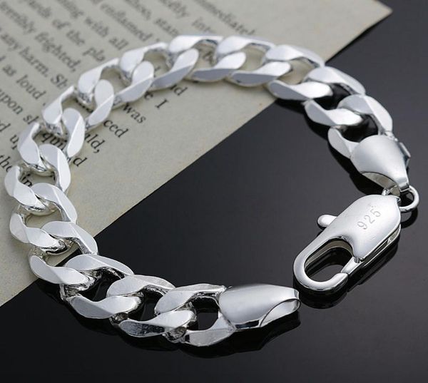 

fine 925 sterling silver bracelet xmas new style 925silver chain charm for men fashion jewelry trendy lovely link h2228320102, Black