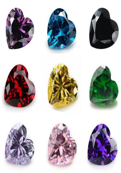 

1000pcs cubic zirconia stone 5a heart machine cut cz stone brithstone crystal floating charms fit memory locket loose diamonds gem8620712, Black