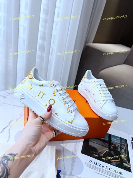 

printed white casual shoes women travel 100% leather lace-up sneaker fashion lady designer running trainers letters woman shoe flat men gym, Black
