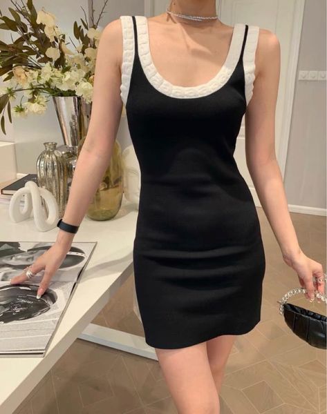 

designers letters women knits vest dresses fashion sleeveless casual shirts dress ladies party short skirts clothing9165187, Black;gray